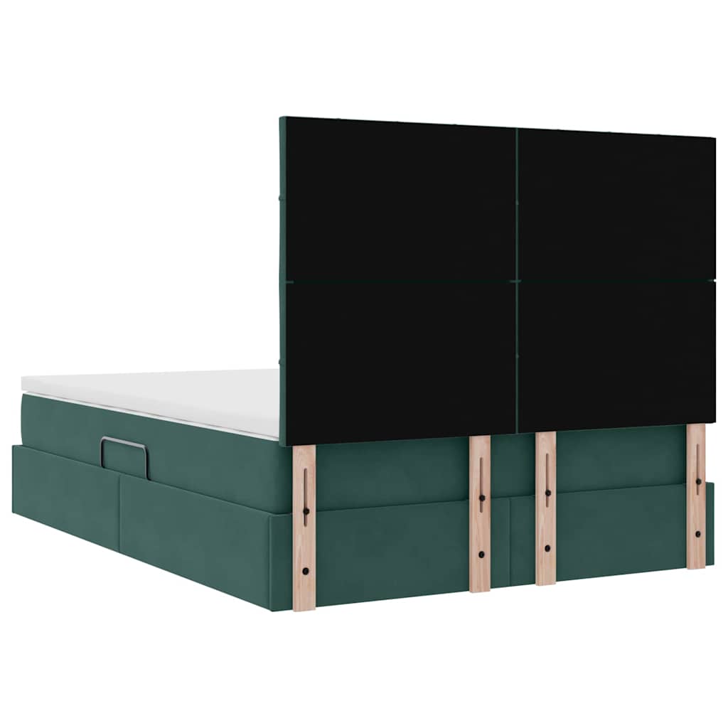 Opslag bed met matras Donkergroen 140 x 200 cm Fluweel is nu te koop bij PeponiXL, paradijselijk wonen!