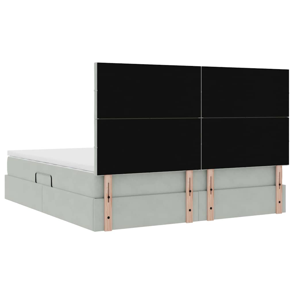 Opslag bed met matras Lichtgrijs 180 x 200 cm Fluweel is nu te koop bij PeponiXL, paradijselijk wonen!