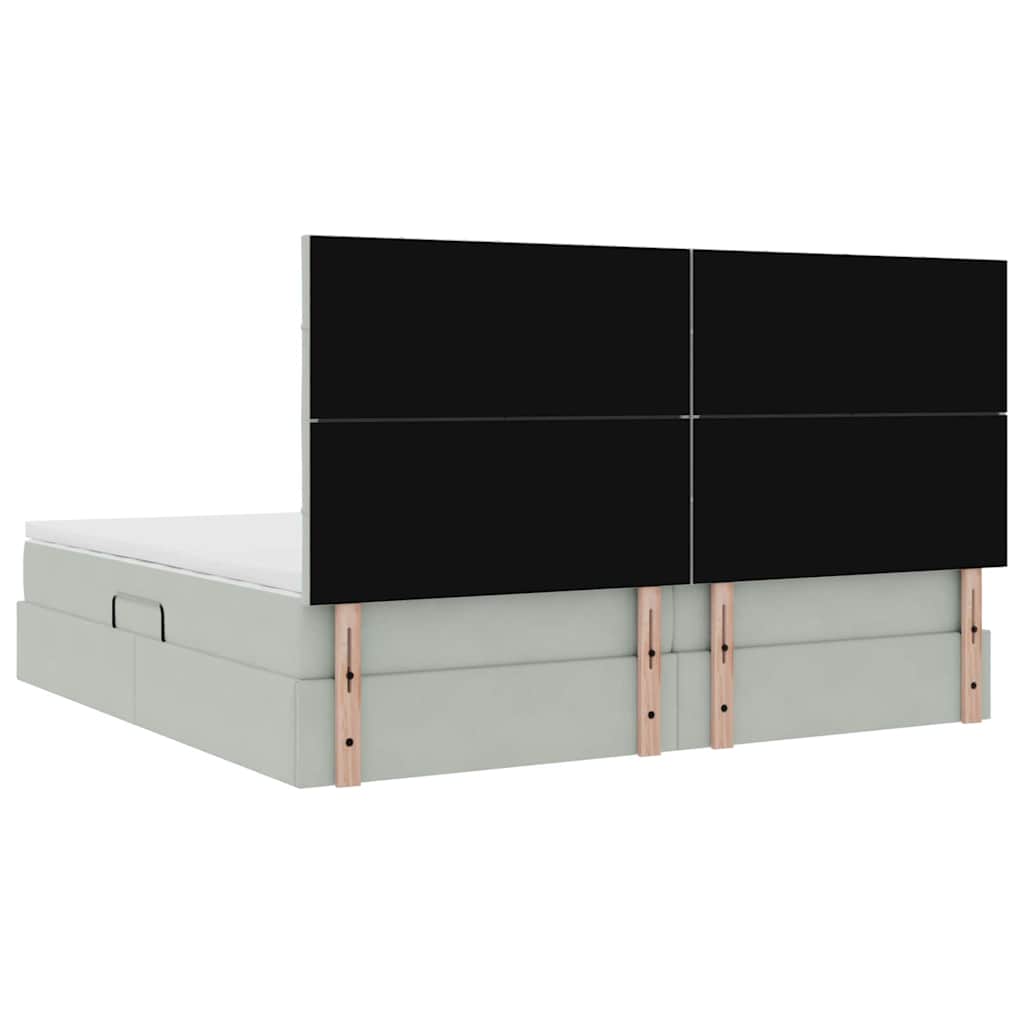 Opslag bed met matras Lichtgrijs 200 x 200 cm Fluweel is nu te koop bij PeponiXL, paradijselijk wonen!