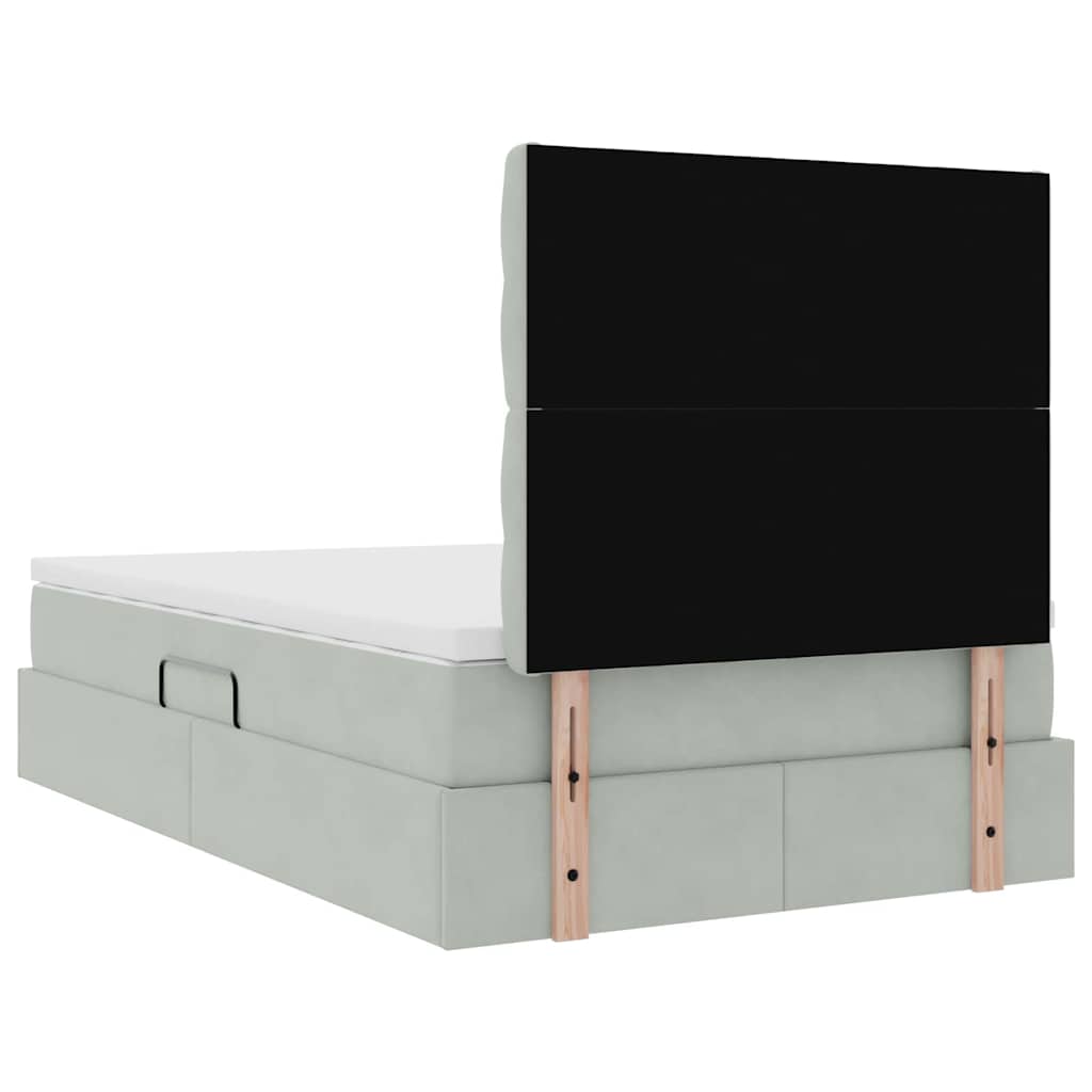 Opslag bed met matras Lichtgrijs 120 x 200 cm Fluweel is nu te koop bij PeponiXL, paradijselijk wonen!