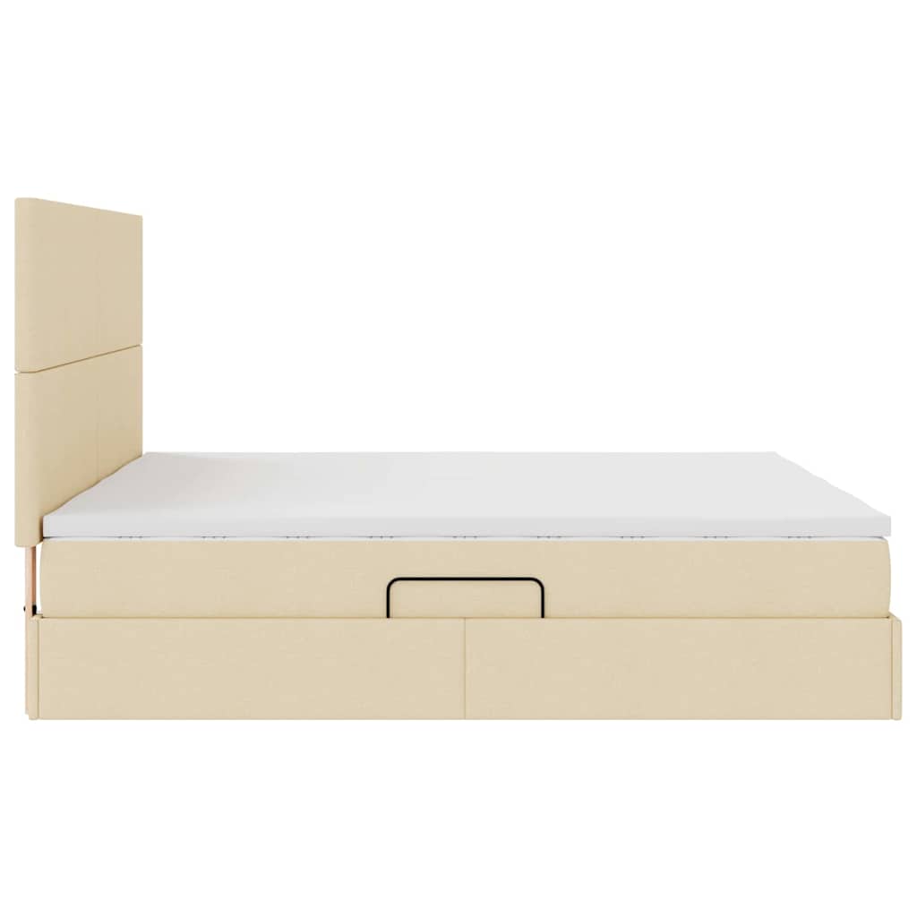 Opslag bed met hoofdeinde Crème 200 x 200 cm Nep Leer is nu te koop bij PeponiXL, paradijselijk wonen!