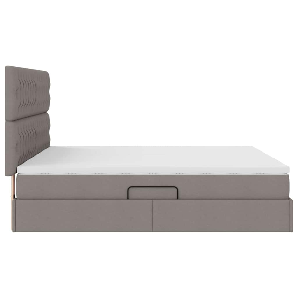 Opslag bed met matras met opslag Taupe 200 x 200 cm Nep Leer is nu te koop bij PeponiXL, paradijselijk wonen!