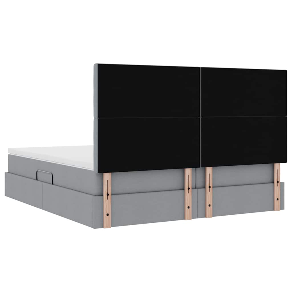 Opslag bed met matras Lichtgrijs 200 x 200 cm Nep Leer is nu te koop bij PeponiXL, paradijselijk wonen!