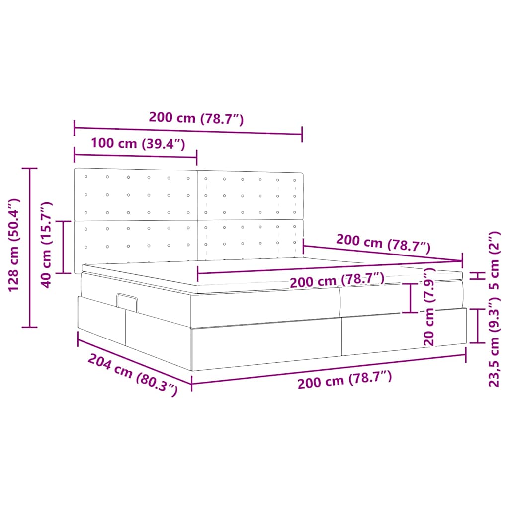 Opbergbed met LED met matras Blauw 200 x 200 cm Polyester is nu te koop bij PeponiXL, paradijselijk wonen!