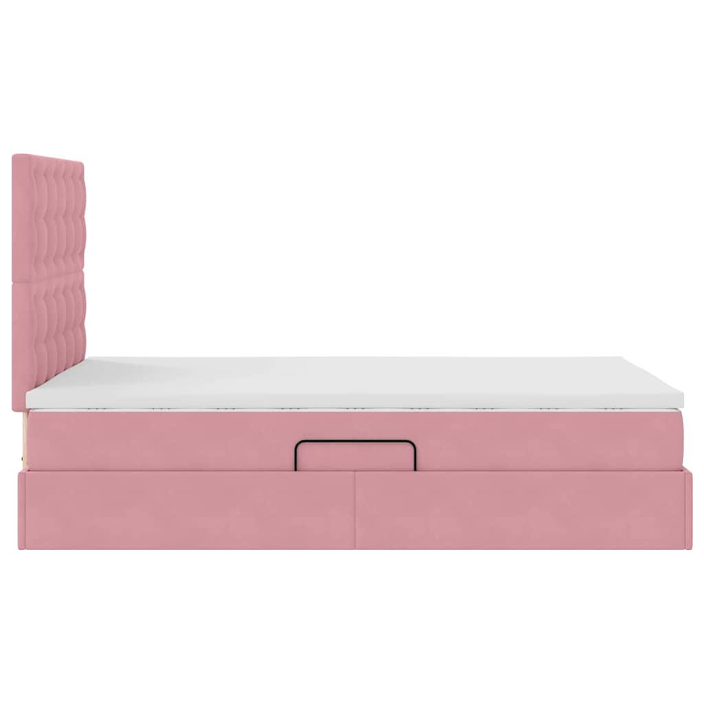LED Opslagbed met Matras Roze 120 x 190 cm Fluweel is nu te koop bij PeponiXL, paradijselijk wonen!