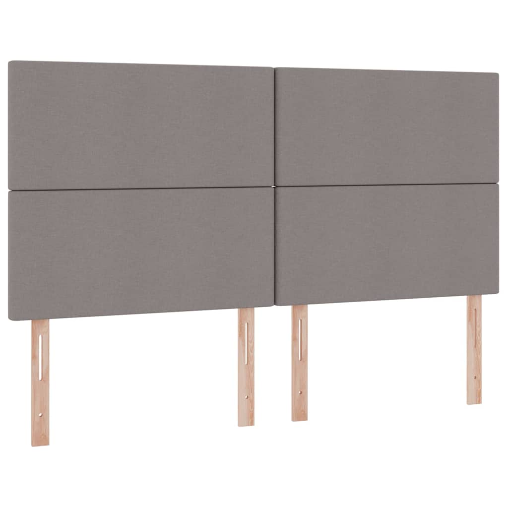 Bed met LED-striplichten met hoofdeinde Taupe 200 x 200 cm Stof is nu te koop bij PeponiXL, paradijselijk wonen!