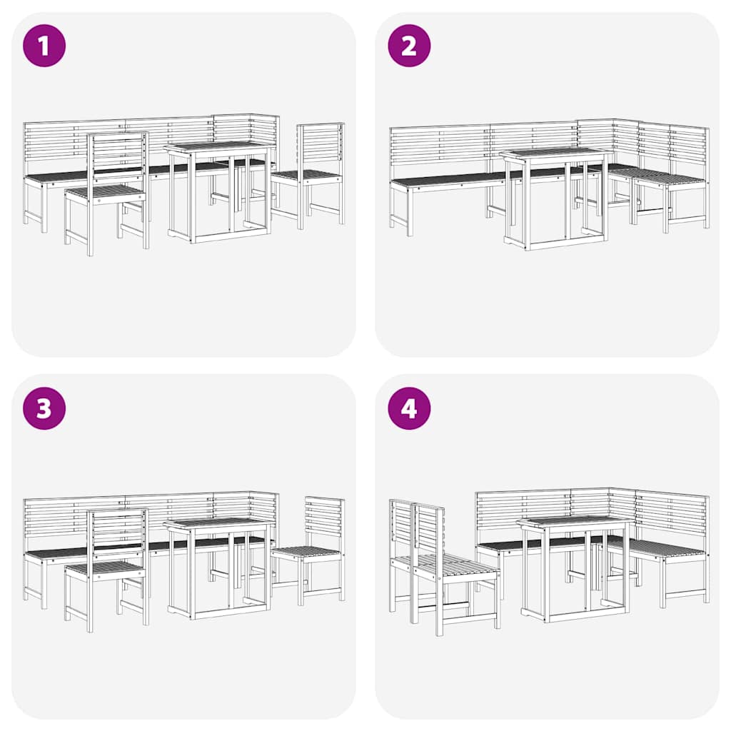 Tuin Bistro Set 6 pcs Bruin Massief Acaciahout