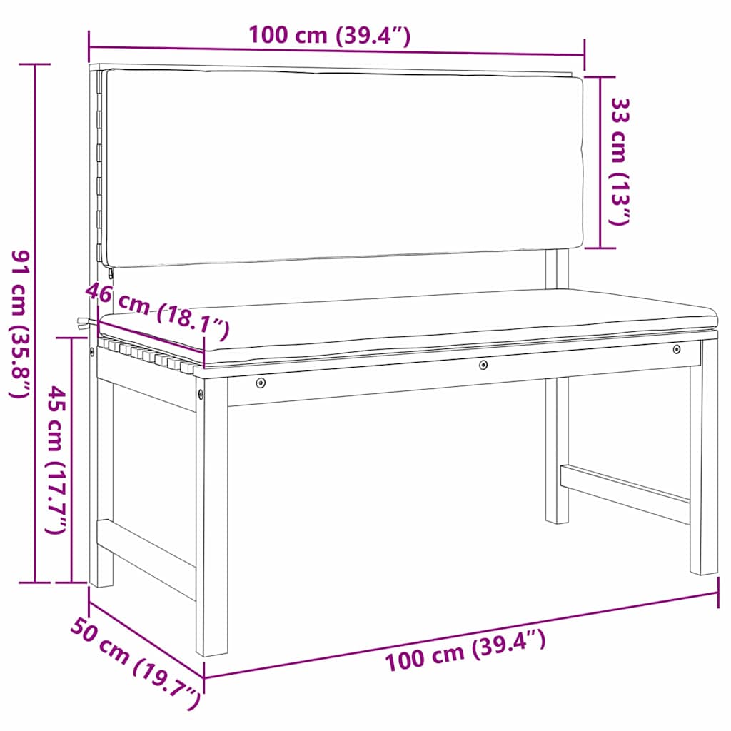Tuinbankset 3 pcs Bruin Massief Acaciahout is nu te koop bij PeponiXL, paradijselijk wonen!
