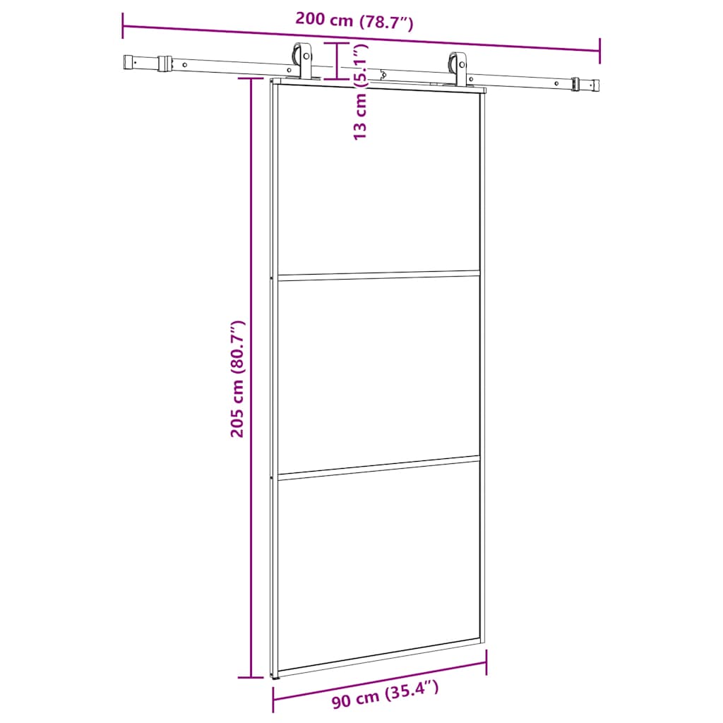 Schuifdeur met beslagset 90x205 cm ESG glas zwart is nu te koop bij PeponiXL, paradijselijk wonen!