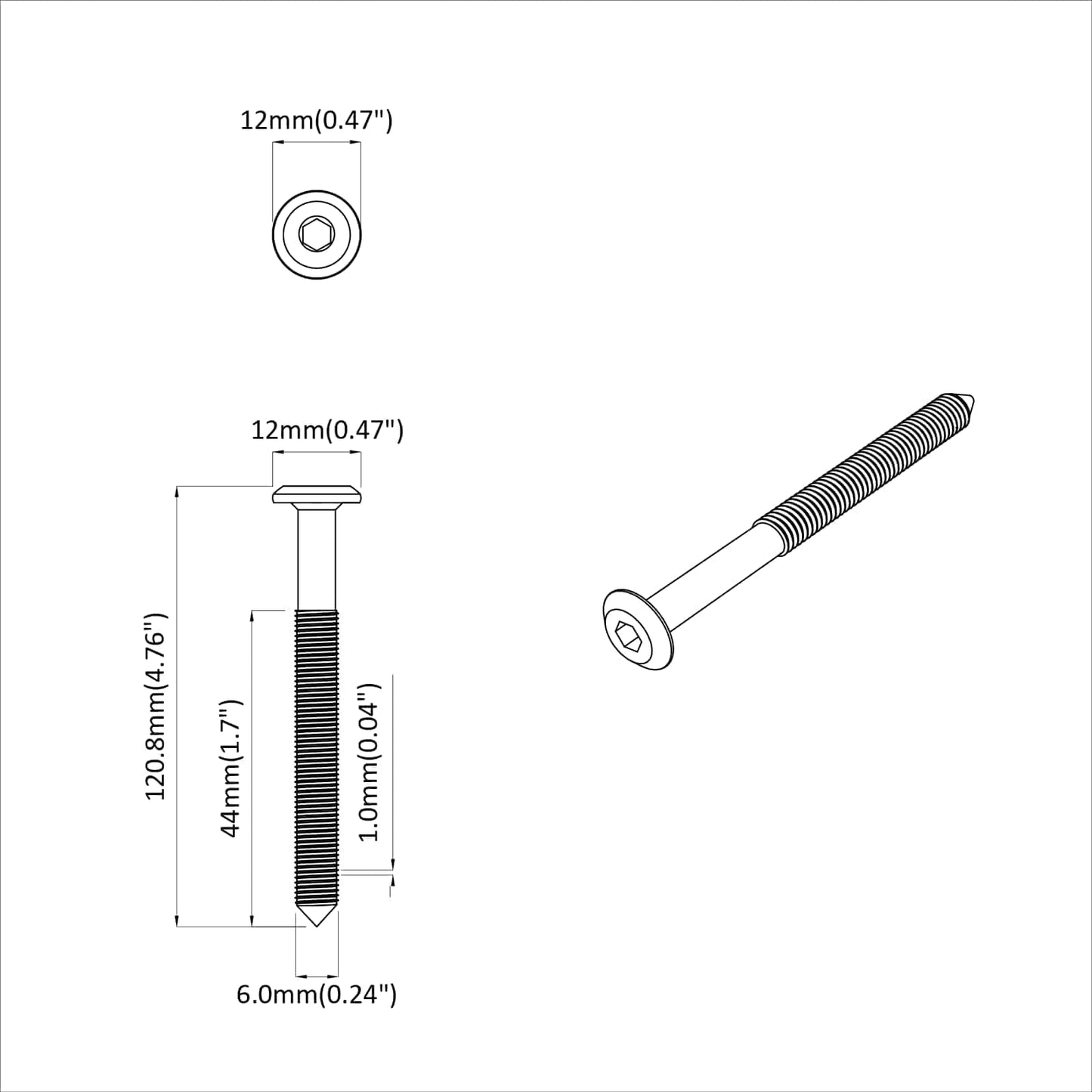 Bout 2 pcs Zilver M6 x 100 mm Staal is nu te koop bij PeponiXL, paradijselijk wonen!