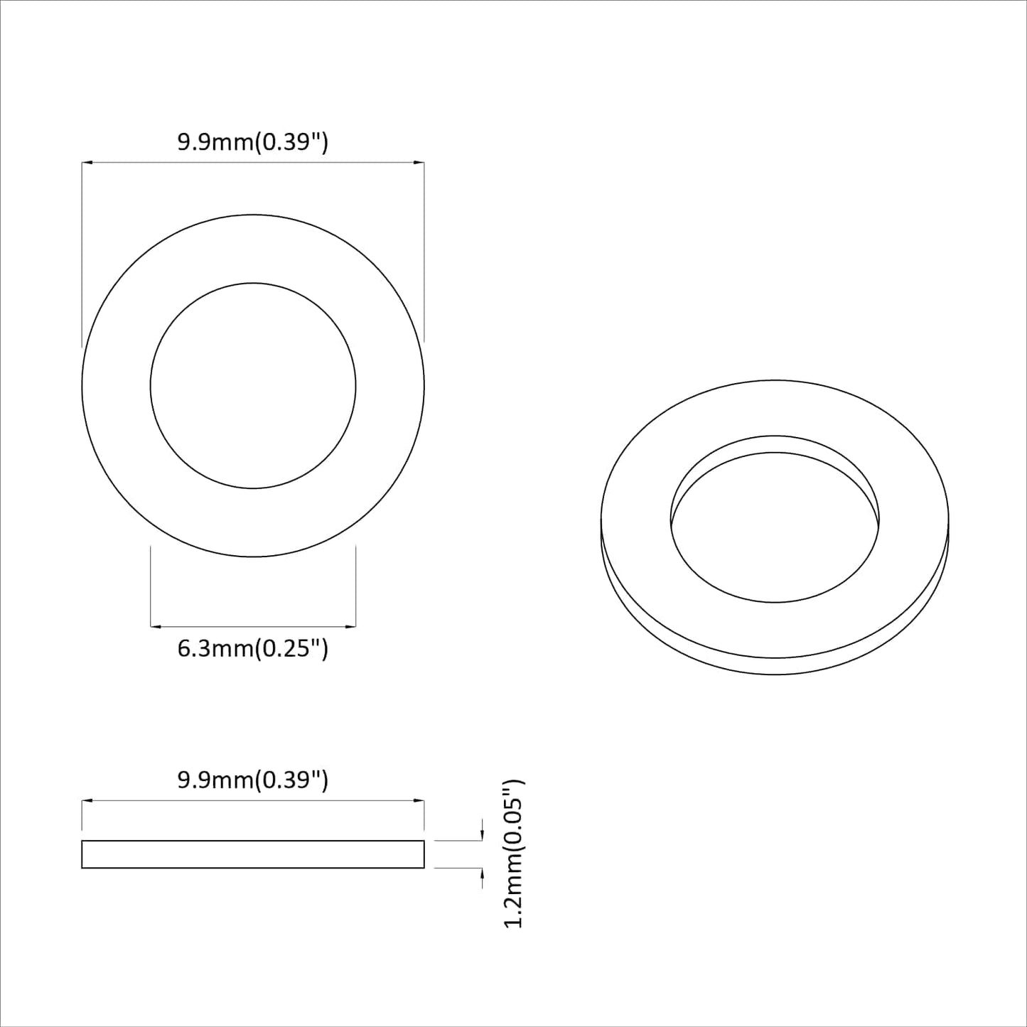 Washers 12 pcs Zilver 10 x 10 x 0,8 mm IJzer is nu te koop bij PeponiXL, paradijselijk wonen!