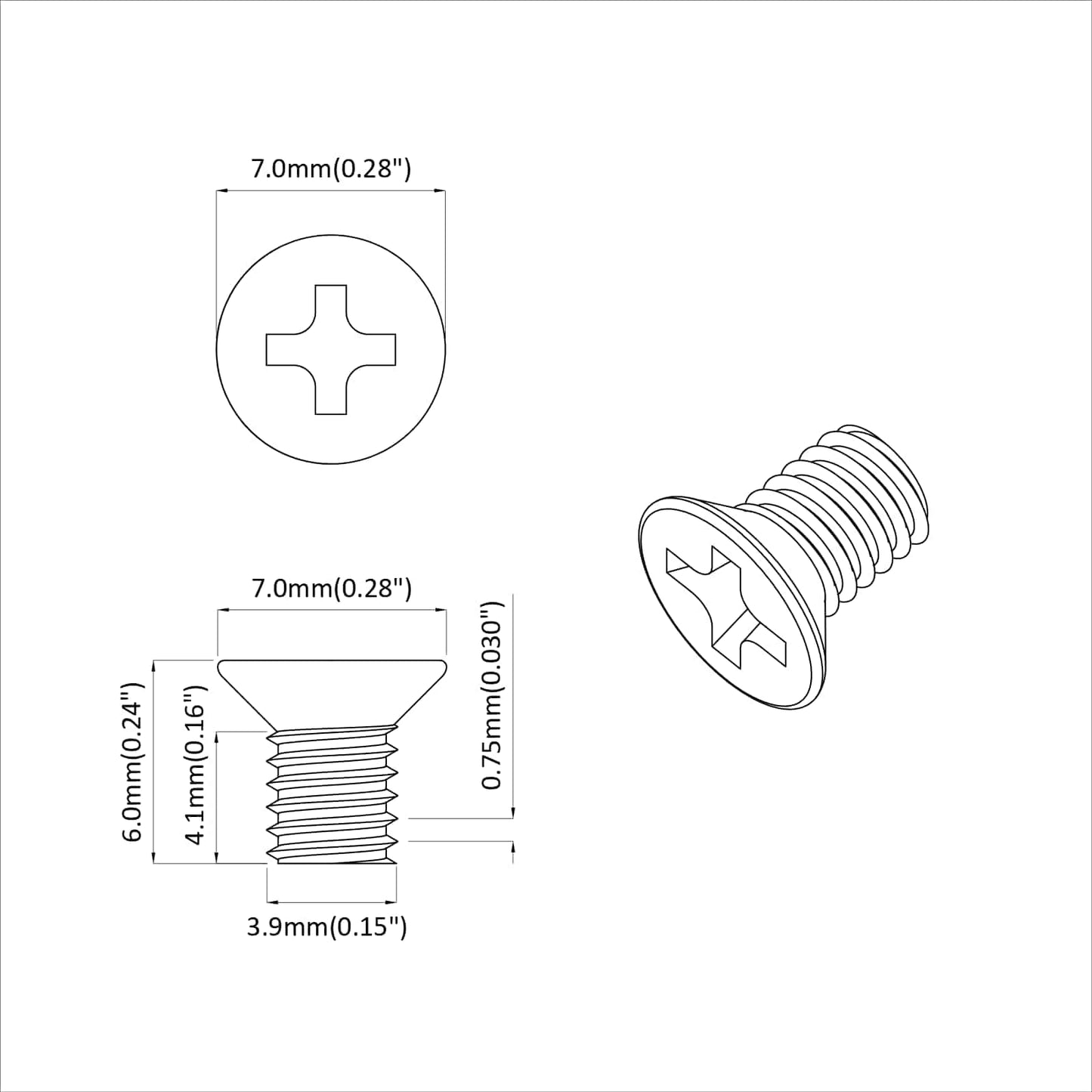 Verzonken schroeven 2 pcs Zilver M4 x 6 mm Staal is nu te koop bij PeponiXL, paradijselijk wonen!