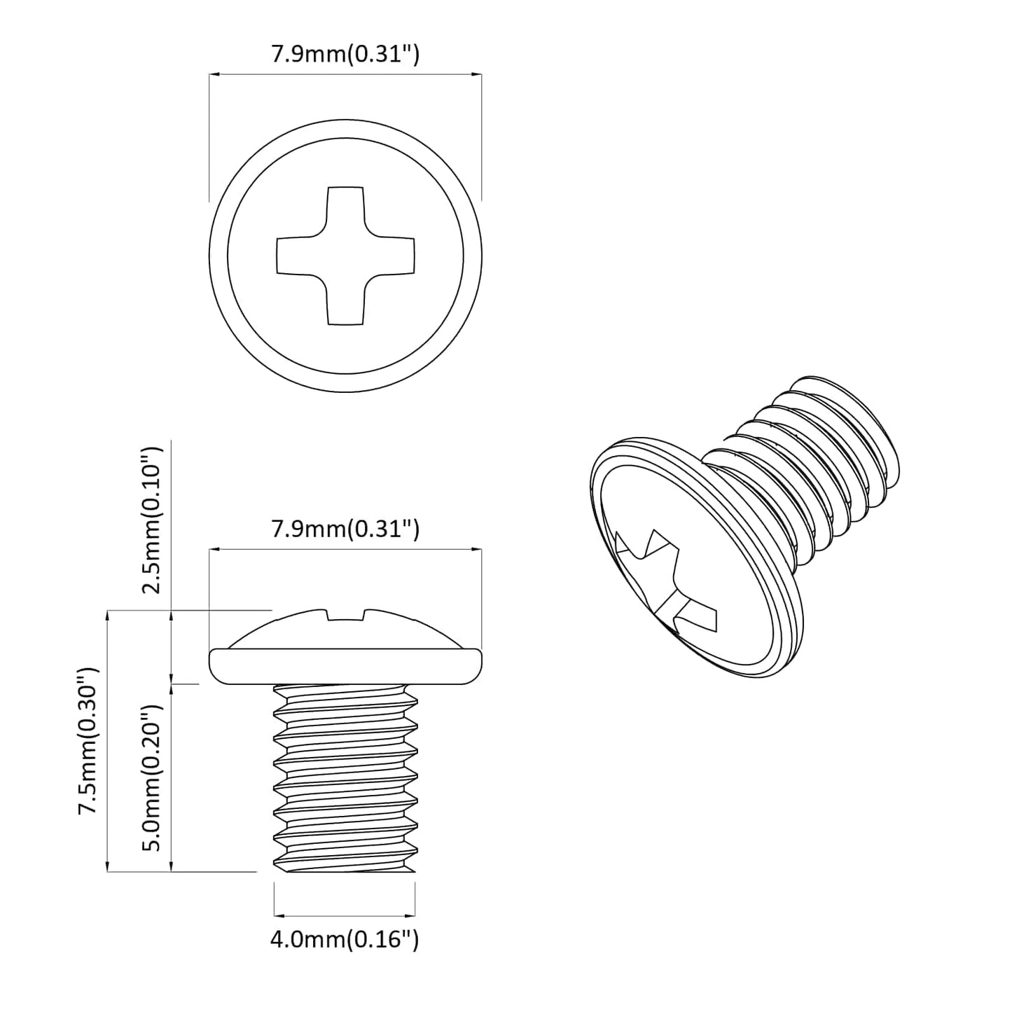Vergrendelingsschroeven 2 pcs Zilver M4 x 5 mm IJzer is nu te koop bij PeponiXL, paradijselijk wonen!