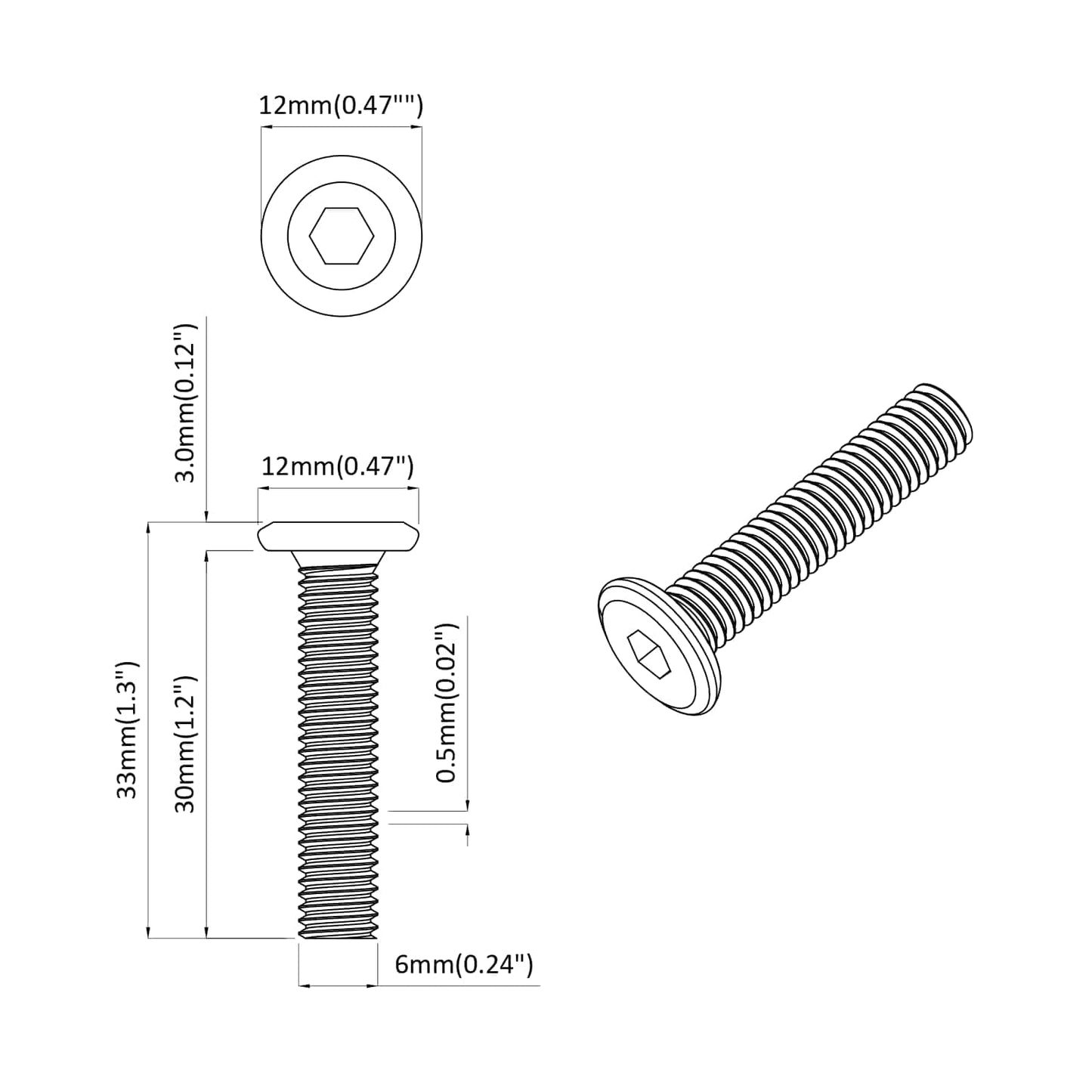 Slotschroef Effen 12 pcs Zilver M6 x 30 mm Staal is nu te koop bij PeponiXL, paradijselijk wonen!