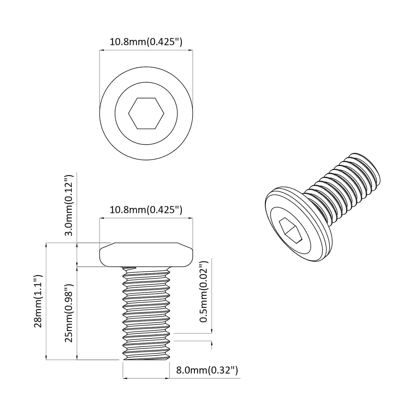 Bout 2 pcs Zilver 8 x 25 mm Staal is nu te koop bij PeponiXL, paradijselijk wonen!