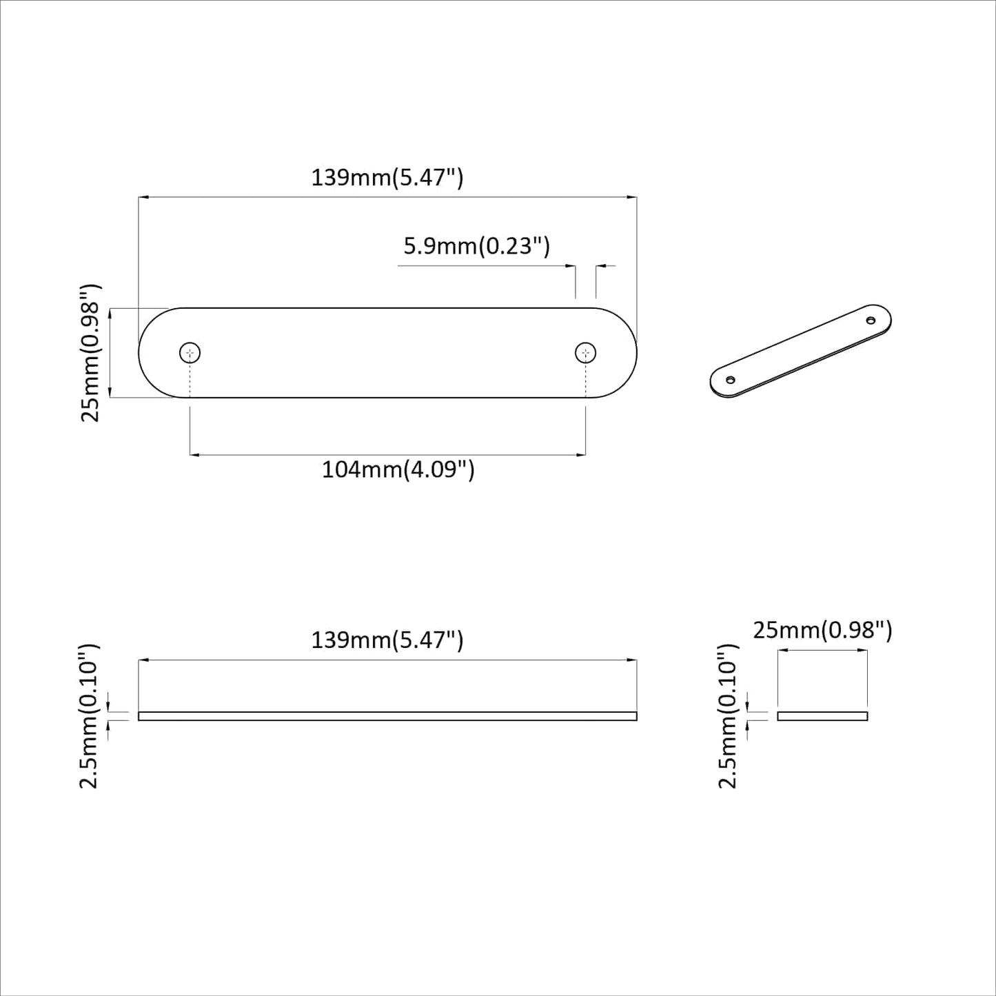 Kast Handvatten 2 pcs Bruin 140 x 25 x 2,3 mm PU is nu te koop bij PeponiXL, paradijselijk wonen!