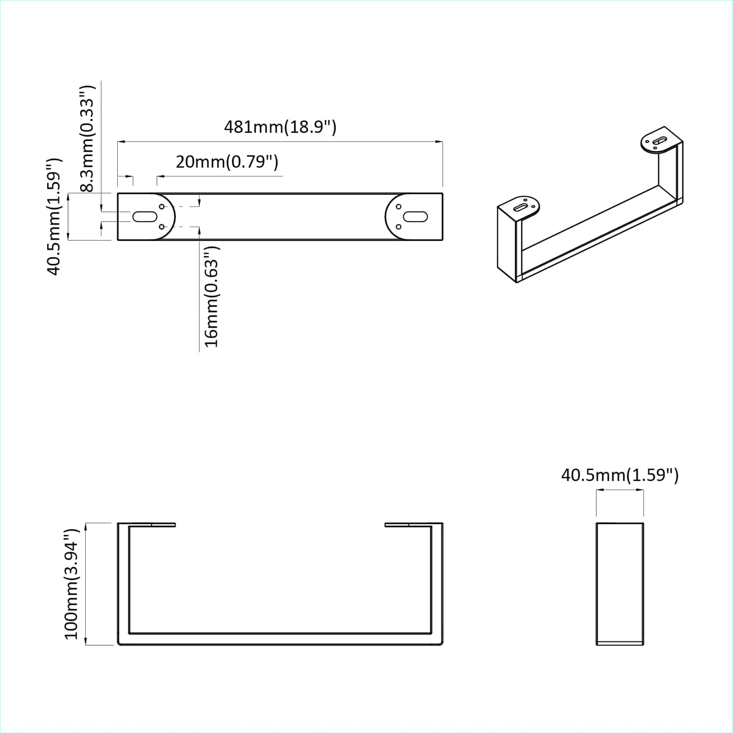 Meubelpoten 12 pcs Zwart 481 x 40,5 x 100 mm IJzer is nu te koop bij PeponiXL, paradijselijk wonen!