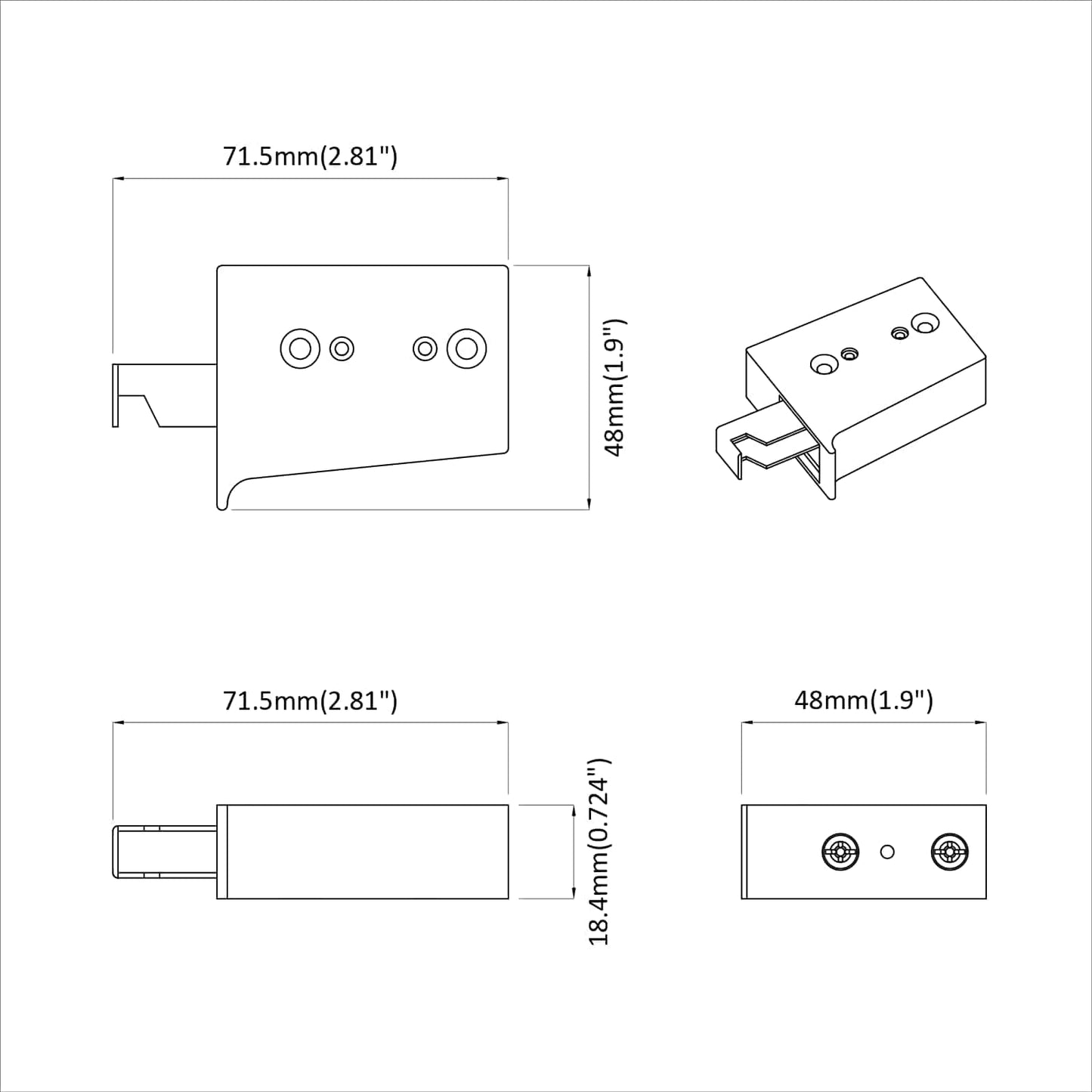 Kast Hangbeugel 2 pcs Wit 70 x 48 x 19 mm Ijzer en Plastic is nu te koop bij PeponiXL, paradijselijk wonen!