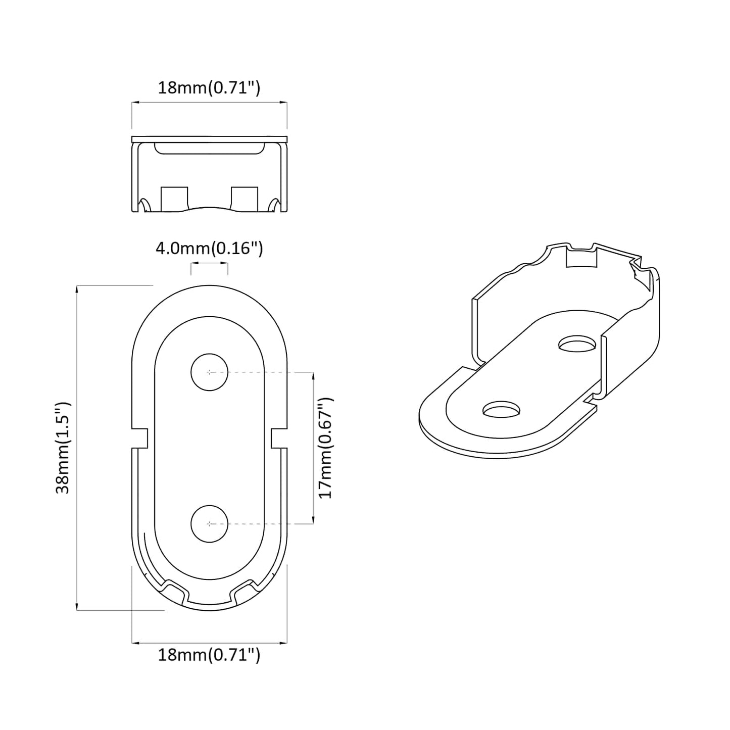 Kast Stang Beugel 2 pcs Wit Zink 40 x 18 x 10 mm IJzer is nu te koop bij PeponiXL, paradijselijk wonen!