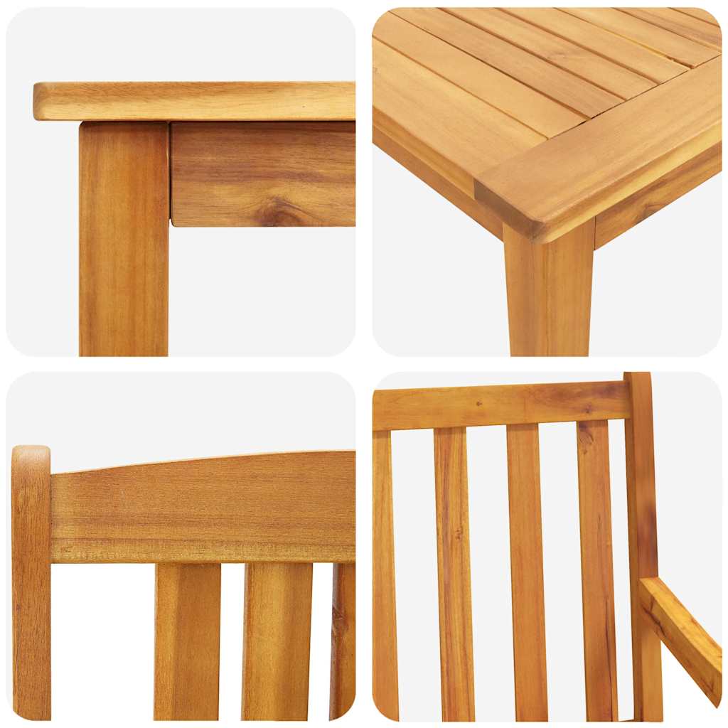 Tuin eettafelset 9 pcs Bruin Massief Acaciahout