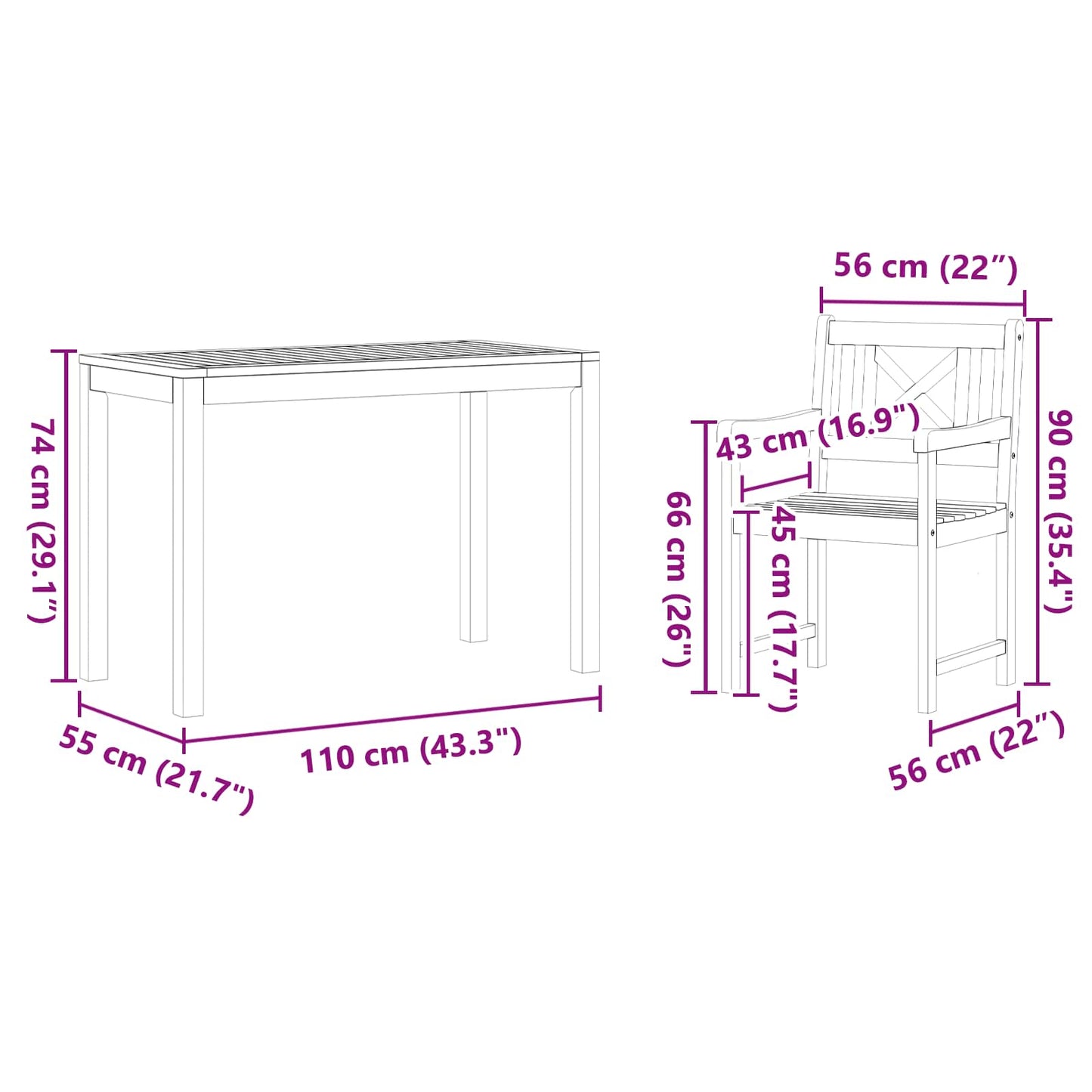Tuin eettafelset 3 pcs Bruin Massief Acaciahout is nu te koop bij PeponiXL, paradijselijk wonen!