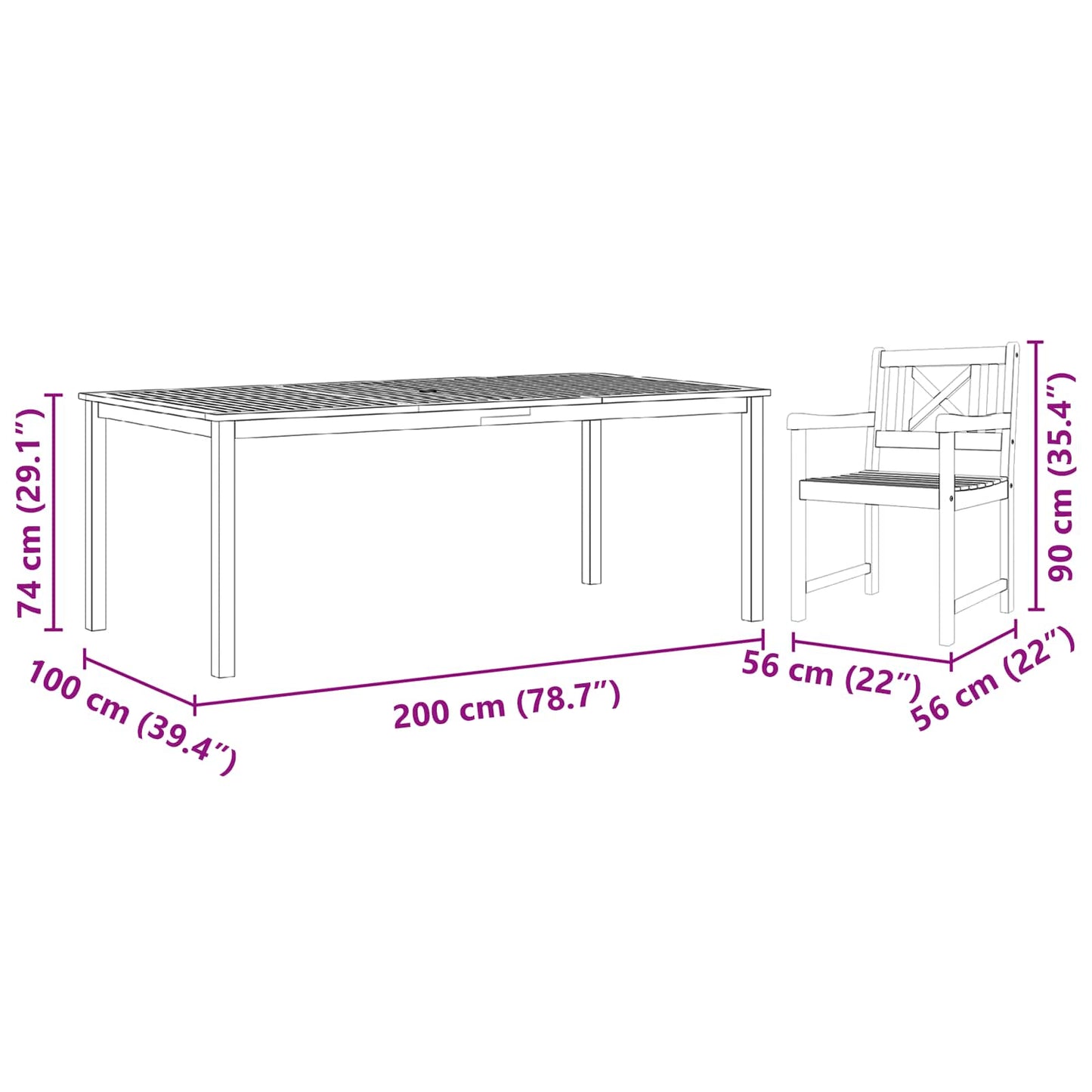 Tuin eettafelset 7 pcs Bruin Massief Acaciahout is nu te koop bij PeponiXL, paradijselijk wonen!