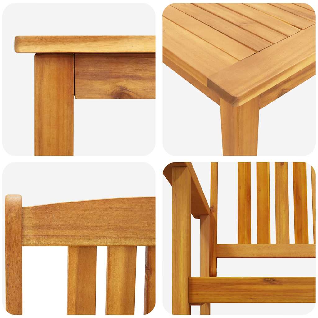 Tuin eettafelset 5 pcs Bruin Massief Acaciahout is nu te koop bij PeponiXL, paradijselijk wonen!
