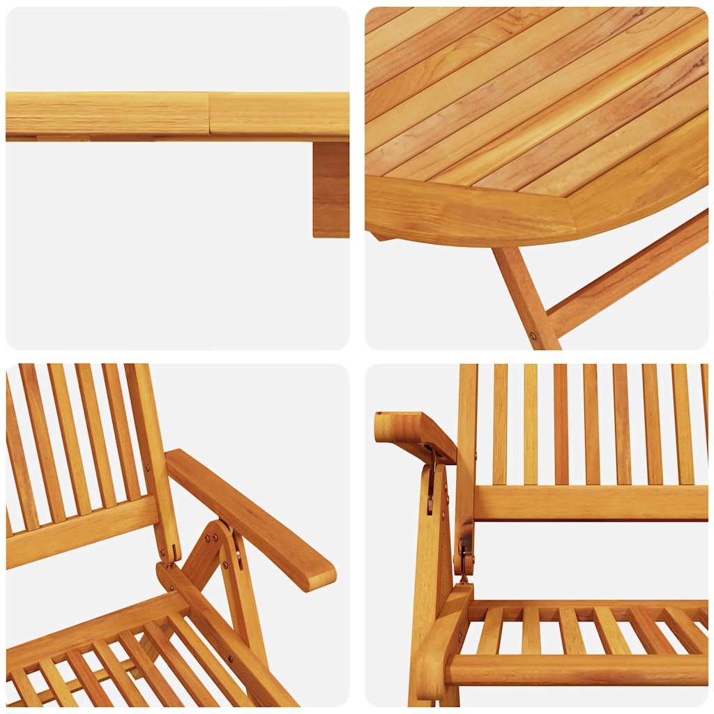 Tuin eettafelset 5 pcs Bruin Massief Acaciahout is nu te koop bij PeponiXL, paradijselijk wonen!