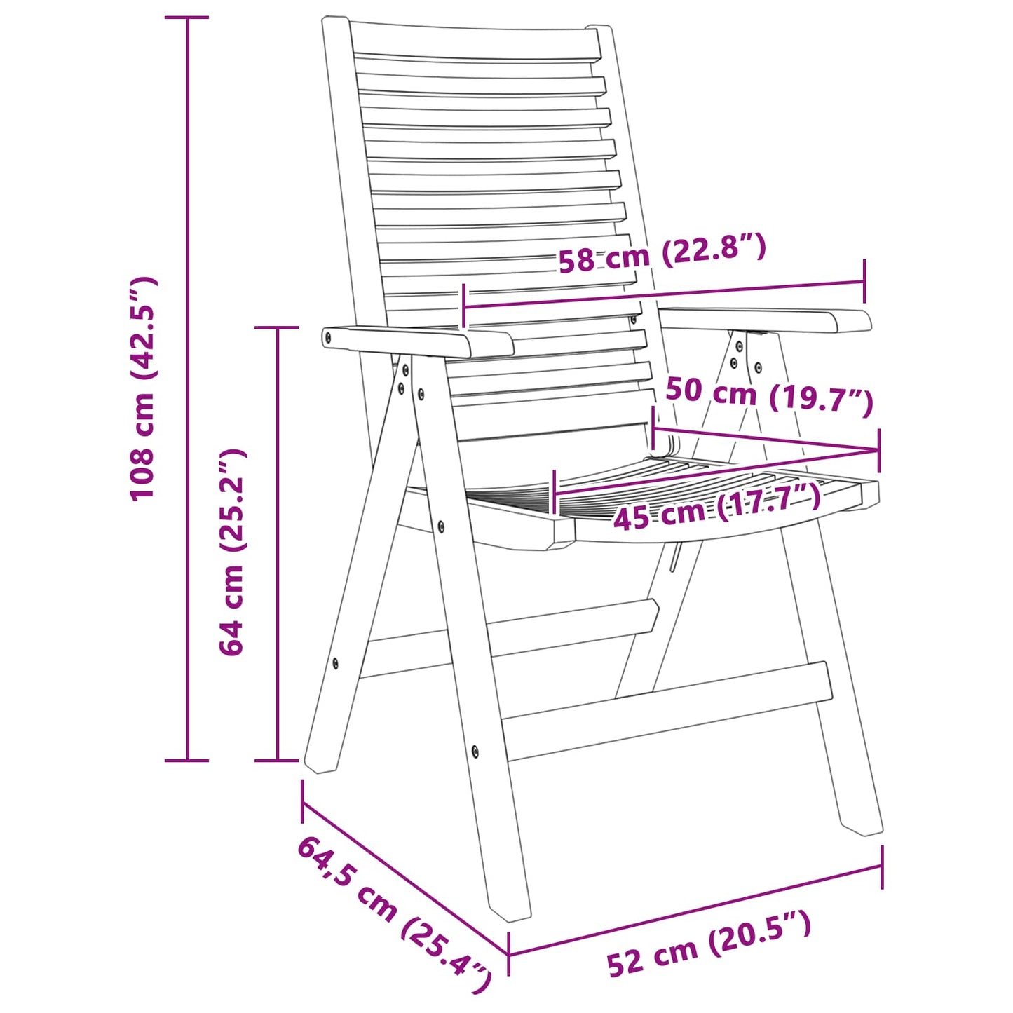 Stoel 6 pcs Bruin 64.5 x 52 x 108 cm Massief Teakhout is nu te koop bij PeponiXL, paradijselijk wonen!