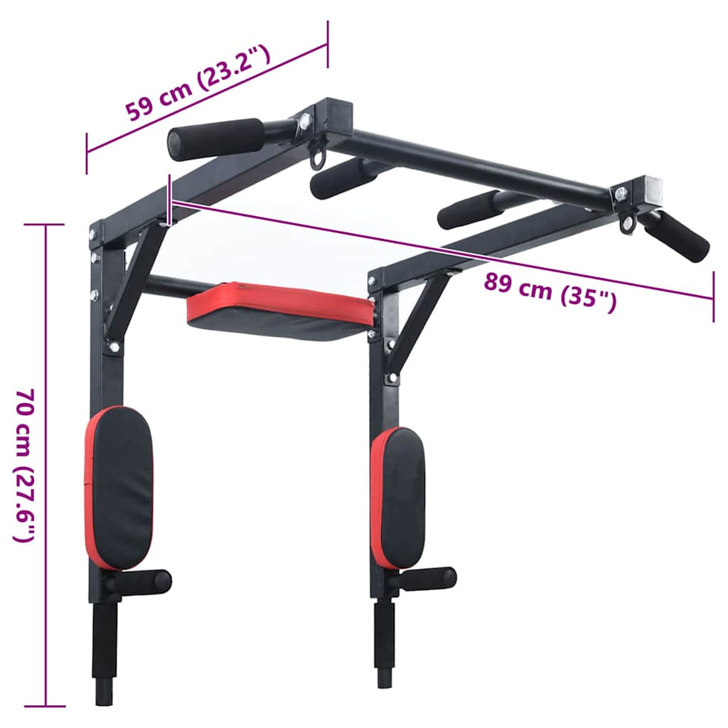 Optrekbar dipstation Zwart en Rood 89 x 59 x 70 cm is nu te koop bij PeponiXL, paradijselijk wonen!