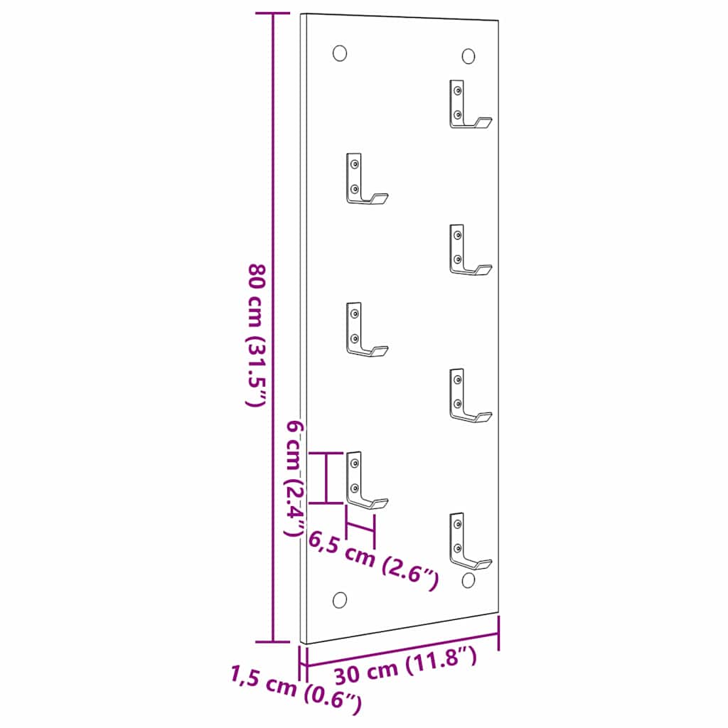 Wandgemonteerde kapstok met opslag Beton Grijs 30 x 1,5 x 80 cm is nu te koop bij PeponiXL, paradijselijk wonen!