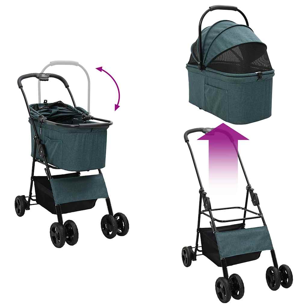 Opvouwbare Huisdierenwagen Verstelbaar Groen 81 x 47 x 99 cm is nu te koop bij PeponiXL, paradijselijk wonen!