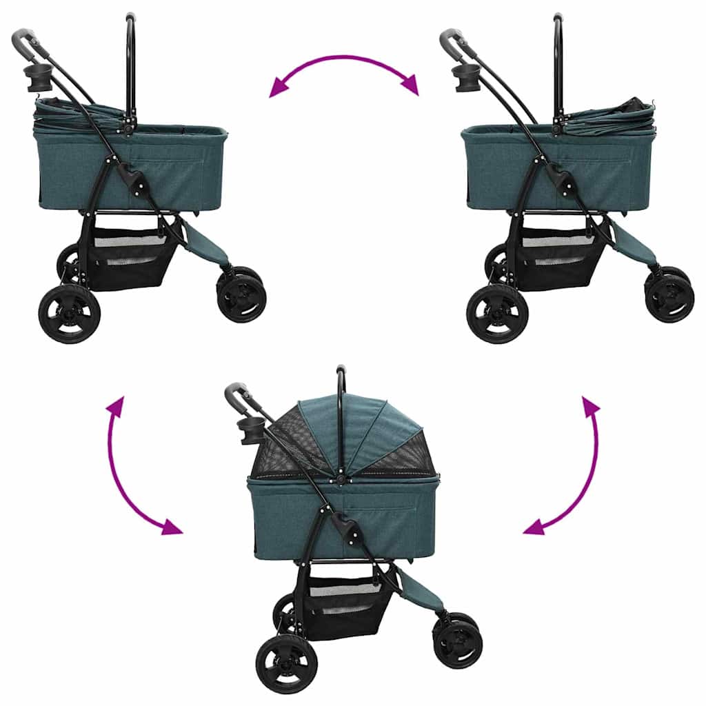Opvouwbare Huisdierenwagen Verstelbaar Groen 78 x 54 x 101 cm is nu te koop bij PeponiXL, paradijselijk wonen!