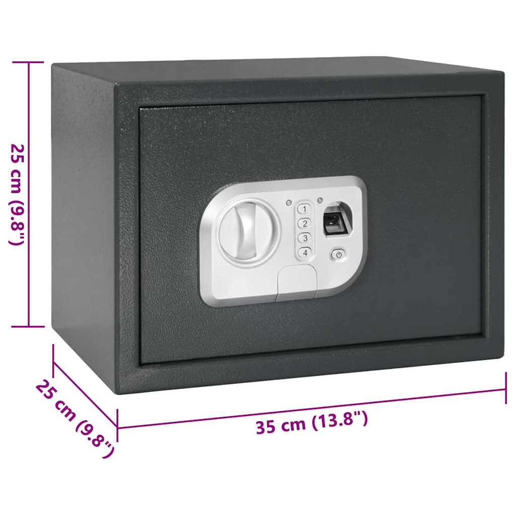 Digitale kluis met slot Donkergrijs 35 x 25 x 25 cm Staal is nu te koop bij PeponiXL, paradijselijk wonen!