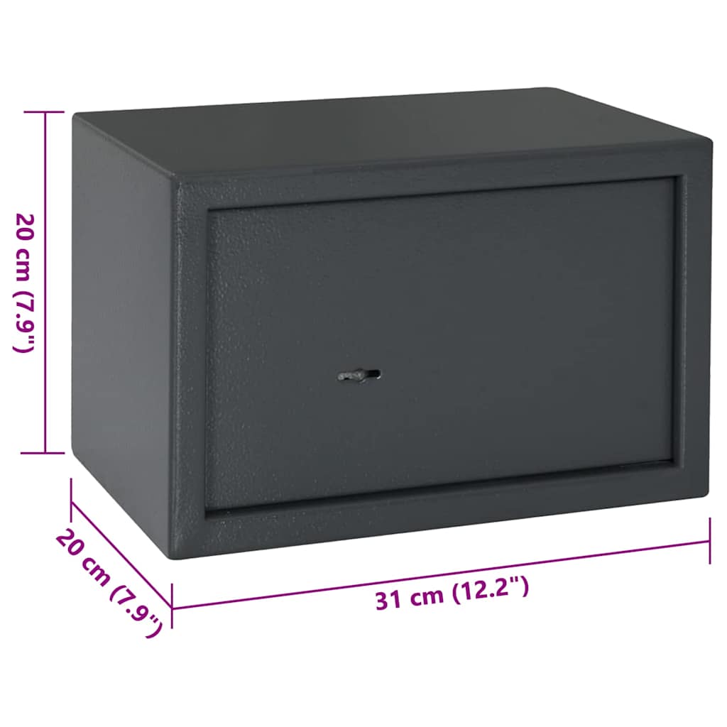 Kluisdoos met slot Donkergrijs 31 x 20 x 20 cm Staal is nu te koop bij PeponiXL, paradijselijk wonen!