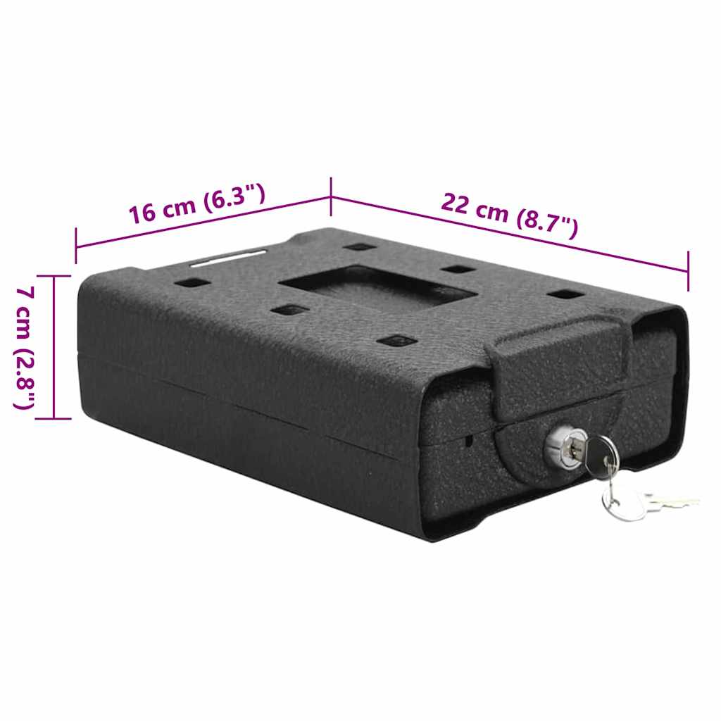 Auto Safe met slot Zwart 22 x 16 x 7 cm Staal is nu te koop bij PeponiXL, paradijselijk wonen!
