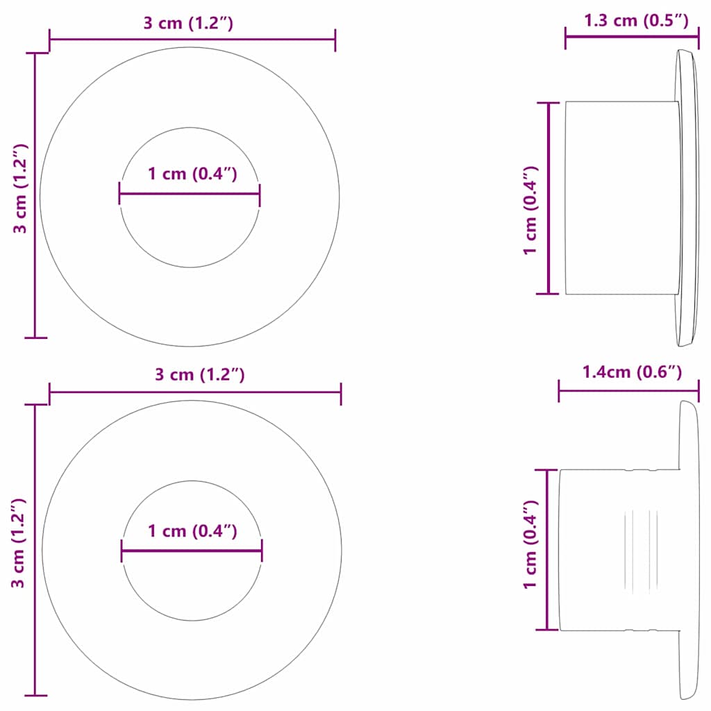 Tafelvoetbalstoppers 10 pcs Zwart 3 x 3 x 1,4 cm HIPS is nu te koop bij PeponiXL, paradijselijk wonen!