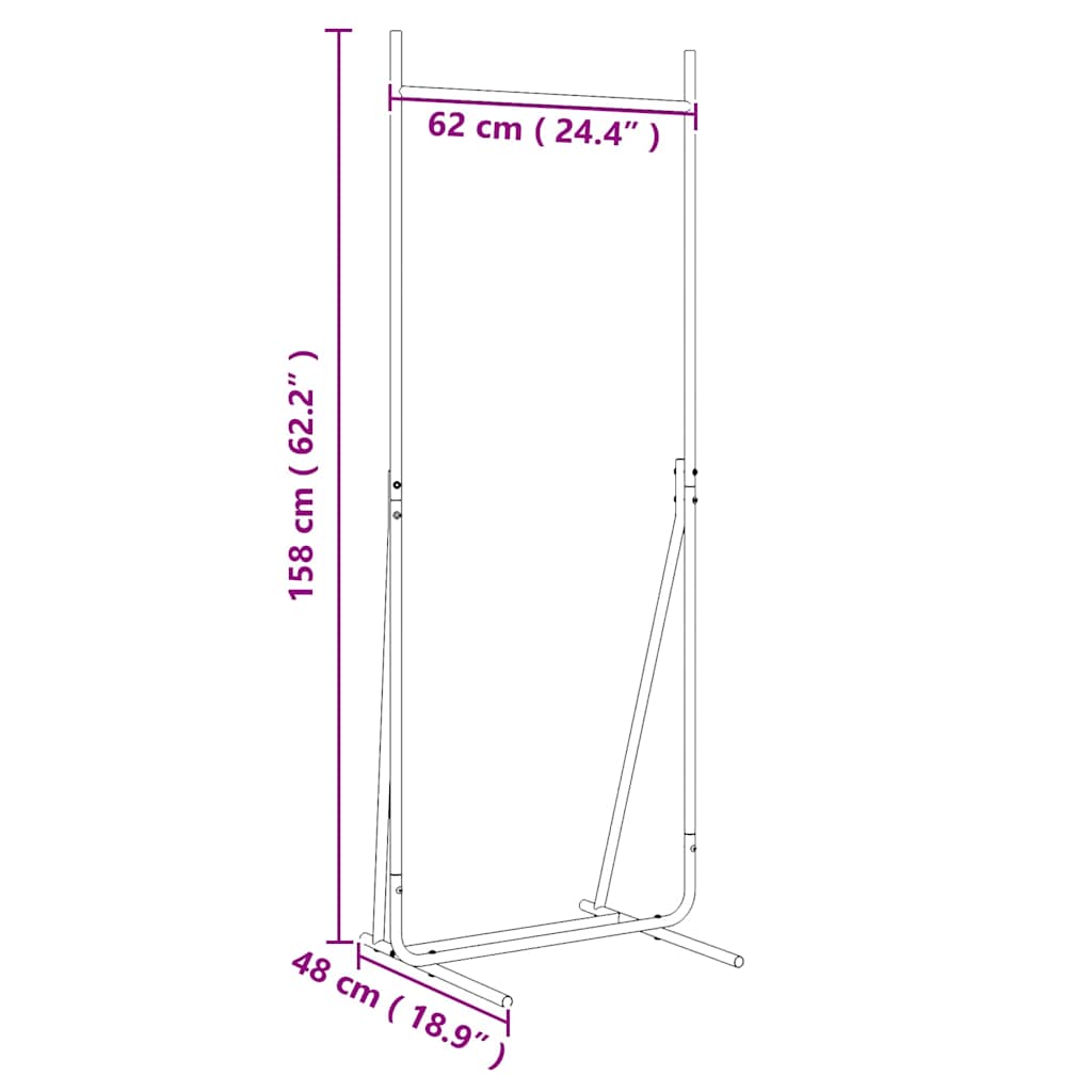 Kledingrek Zwart 62 x 48 x 158 cm Staal is nu te koop bij PeponiXL, paradijselijk wonen!