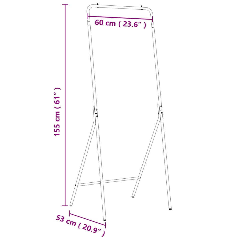 Kledingrek Zwart 60 x 53 x 155 cm Staal is nu te koop bij PeponiXL, paradijselijk wonen!