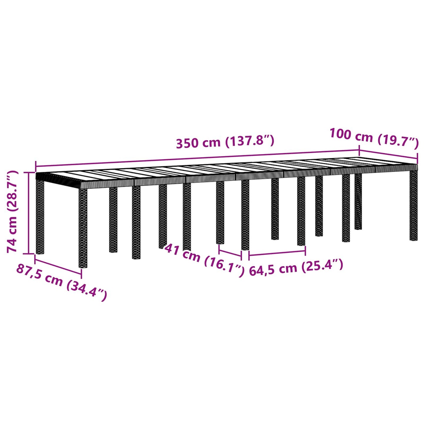 Tuin Eetset 13 pcs Bruin Polt riet is nu te koop bij PeponiXL, paradijselijk wonen!