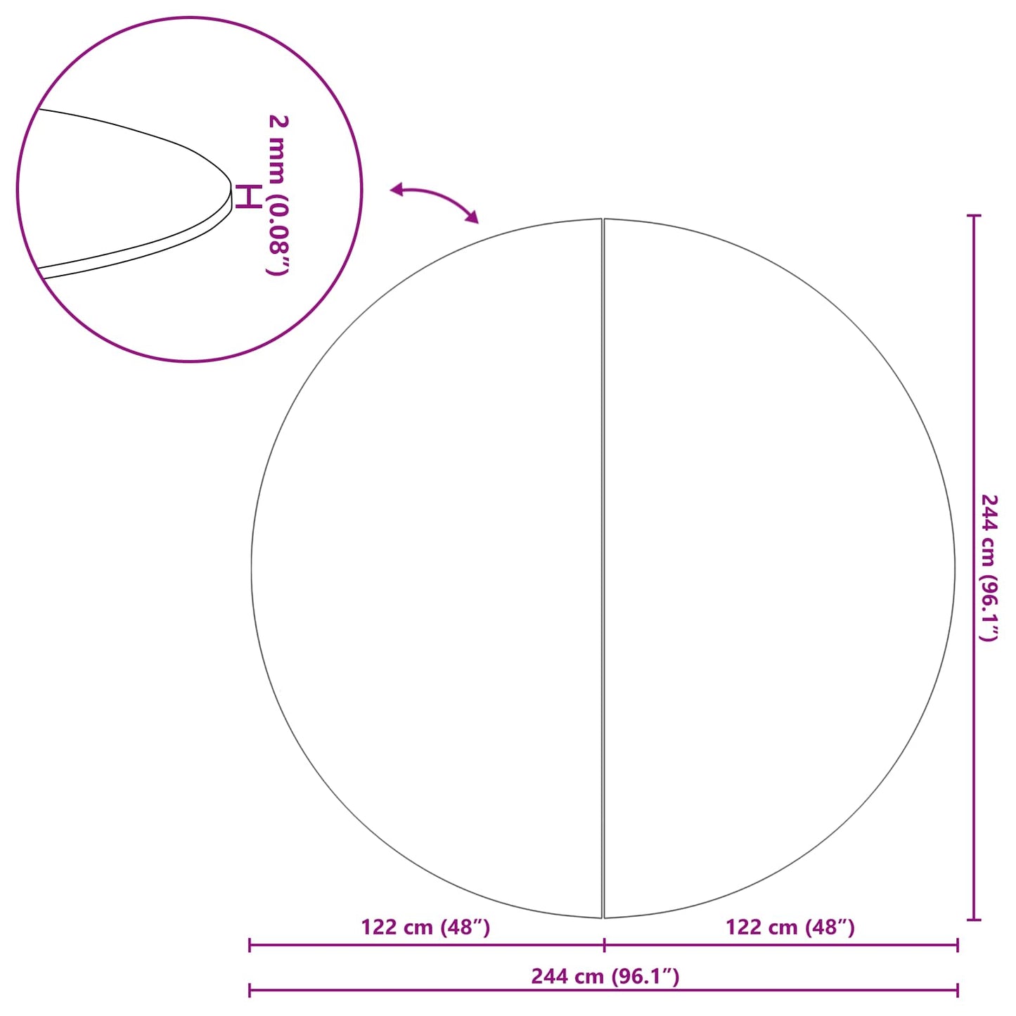Zwembad Grondzeil Zwart Ø 244 cm Niet-geweven Stof is nu te koop bij PeponiXL, paradijselijk wonen!