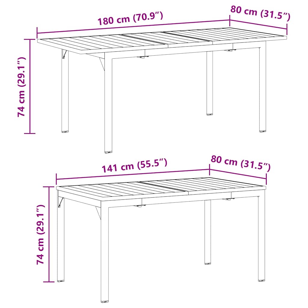 Tuin eettafelset 7 pcs Antraciet Poedercoating staal is nu te koop bij PeponiXL, paradijselijk wonen!