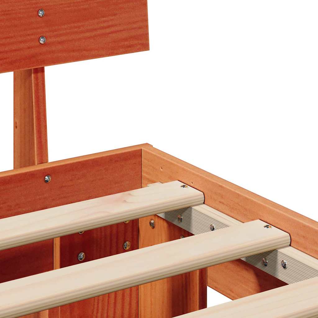 Bedframe met hoofdeinde Wasbruin 90 x 190 cm Massief grenenhout is nu te koop bij PeponiXL, paradijselijk wonen!