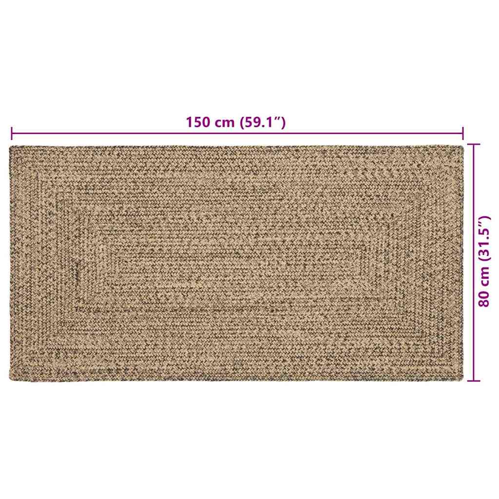 Vloerkleden Rechthoekig Naturel en Zwart 80 x 150 cm Jute is nu te koop bij PeponiXL, paradijselijk wonen!