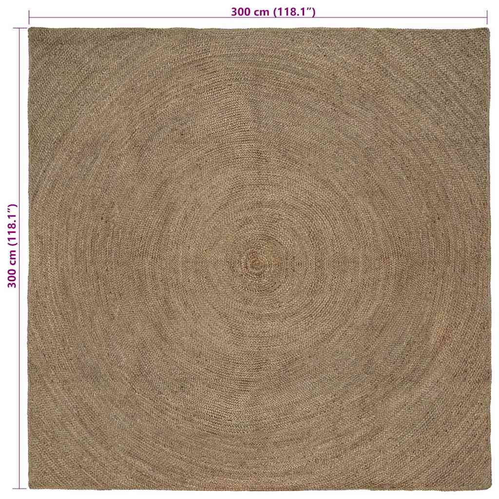 Vloerkleden Grijs 300 x 300 cm Jute is nu te koop bij PeponiXL, paradijselijk wonen!