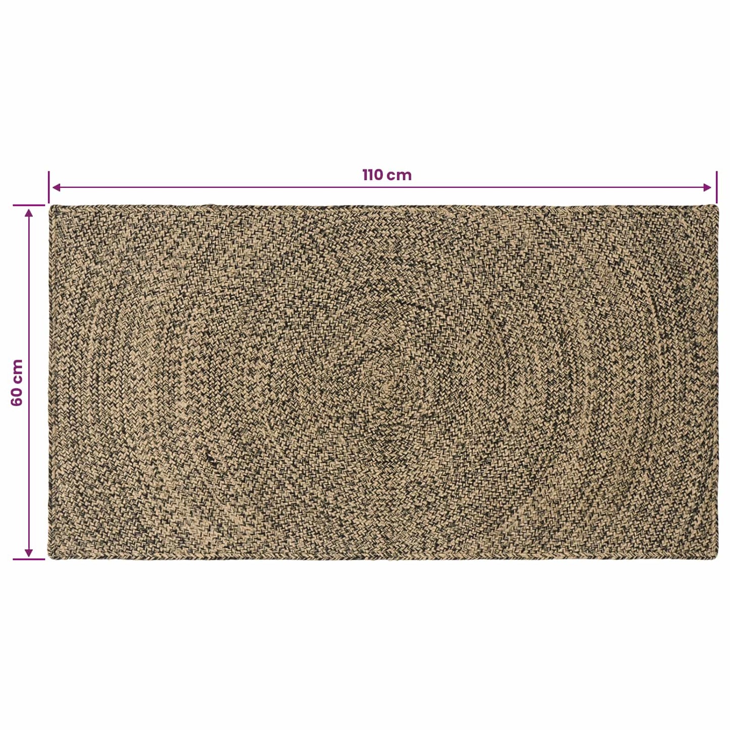 Vloerkleden Naturel en Zwart 60 x 110 cm Jute is nu te koop bij PeponiXL, paradijselijk wonen!