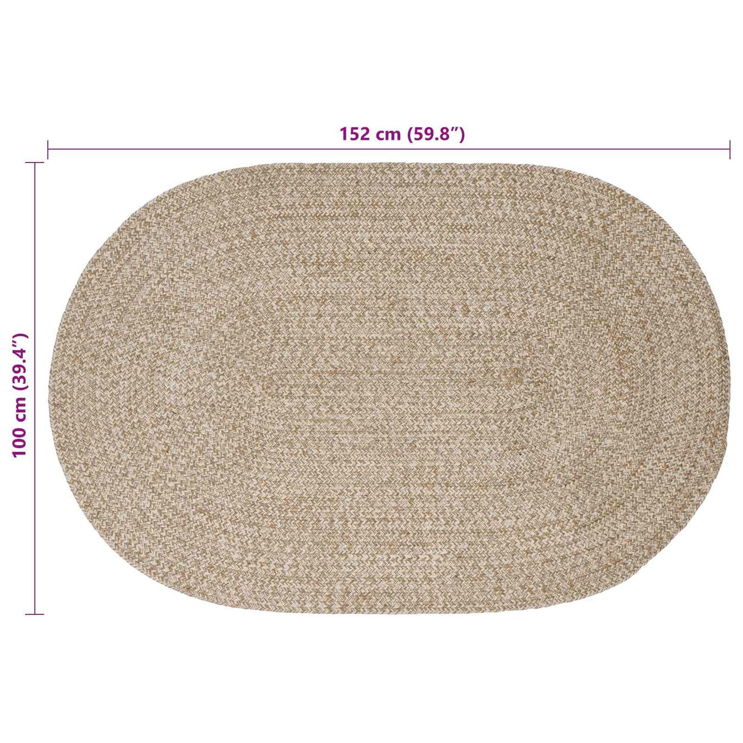 Vloerkleden Wit 100 x 152 cm Jute is nu te koop bij PeponiXL, paradijselijk wonen!