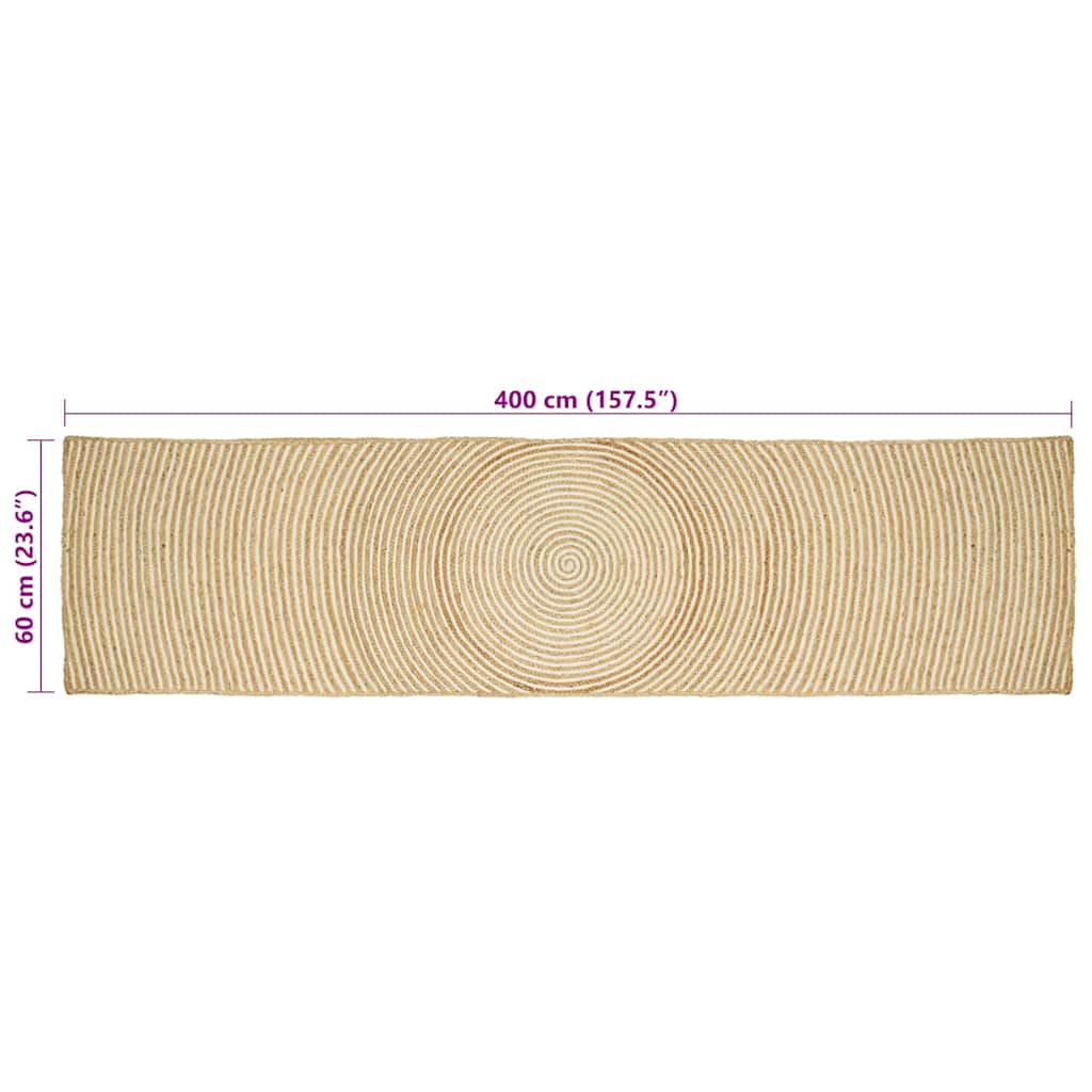 Vloerkleed Natuurlijk en Wit 60 x 400 cm Jute is nu te koop bij PeponiXL, paradijselijk wonen!