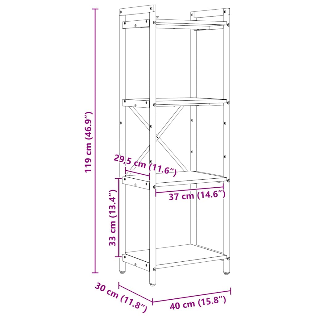 Boekenkast Grijs sonoma 40 x 30 x 85 cm Bewerkt hout is nu te koop bij PeponiXL, paradijselijk wonen!