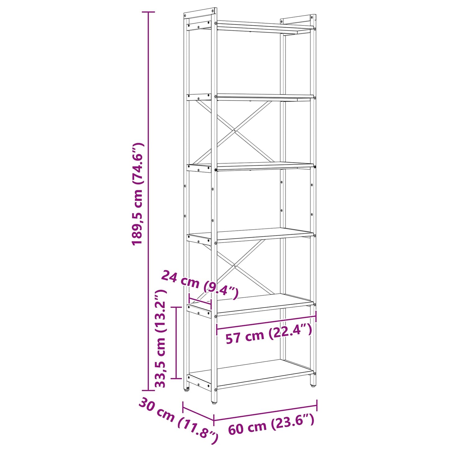 Boekenkast Grijs sonoma 40 x 30 x 85 cm Bewerkt hout is nu te koop bij PeponiXL, paradijselijk wonen!